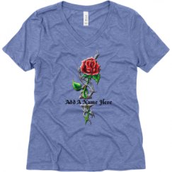 Ladies Relaxed Fit Super Soft Triblend V-Neck Tee
