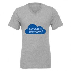 Unisex CVC Jersey V-Neck T-Shirt