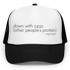 down with o.p.p. trucker hat