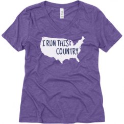 Ladies Relaxed Fit Super Soft Triblend V-Neck Tee