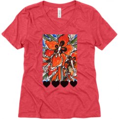 Ladies Relaxed Fit Super Soft Triblend V-Neck Tee