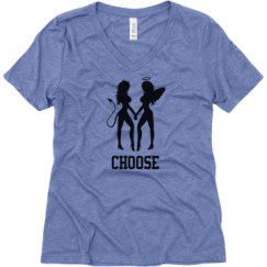 Ladies Relaxed Fit Super Soft Triblend V-Neck Tee