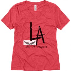 Ladies Relaxed Fit Super Soft Triblend V-Neck Tee