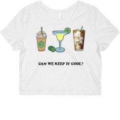 Ladies Slim Fit Crop Top Tee