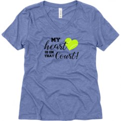 Ladies Relaxed Fit Super Soft Triblend V-Neck Tee