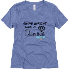 Ladies Relaxed Fit Super Soft Triblend V-Neck Tee