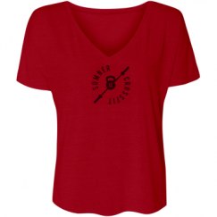 Ladies Flowy Slouchy V-Neck Tee