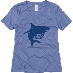 Ladies Relaxed Fit Super Soft Triblend V-Neck Tee