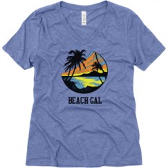 Ladies Relaxed Fit Super Soft Triblend V-Neck Tee