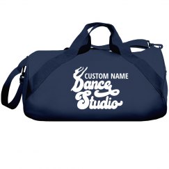 WHITE CURSIVE LOGO CUSTOM DANCE STUDIO BAG