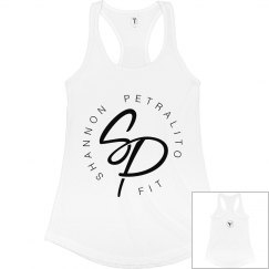 SPfit Flowy Racerback Tank Black Text 