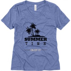 Ladies Relaxed Fit Super Soft Triblend V-Neck Tee