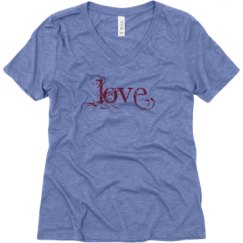 Ladies Relaxed Fit Super Soft Triblend V-Neck Tee