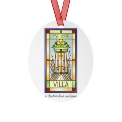 Metal Oval Christmas Ornament