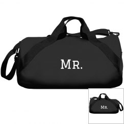 Black & white mr. duffel bag