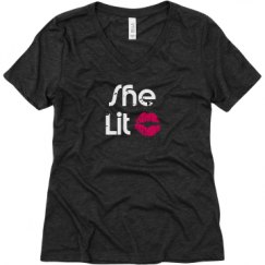 Ladies Relaxed Fit Super Soft Triblend V-Neck Tee