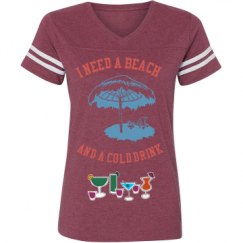 Ladies Relaxed Fit Vintage Sports Tee