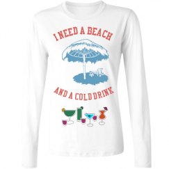 Ladies Relaxed Fit Basic Long Sleeve Tee