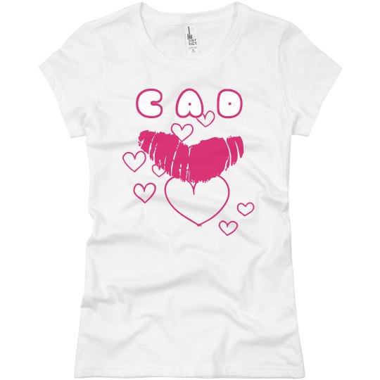 CAD HEARTS AND LIP FITTED TEE