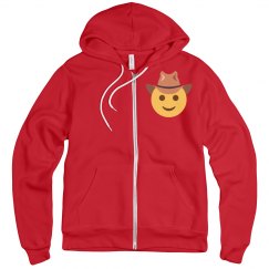 Face with Cowboy Hat Unisex Fleece Midweight Hoodie 
