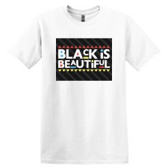 Yellow tee w/black is beautiful graphic 