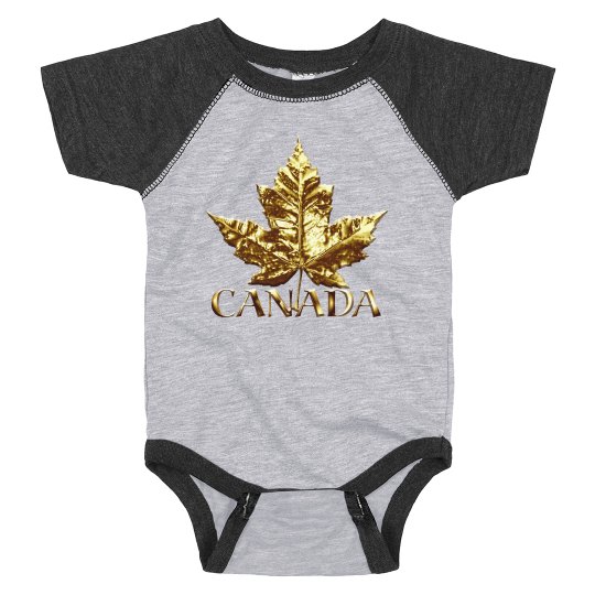 Canada Flag Baby Bodysuits Sporty Canada one-piece
