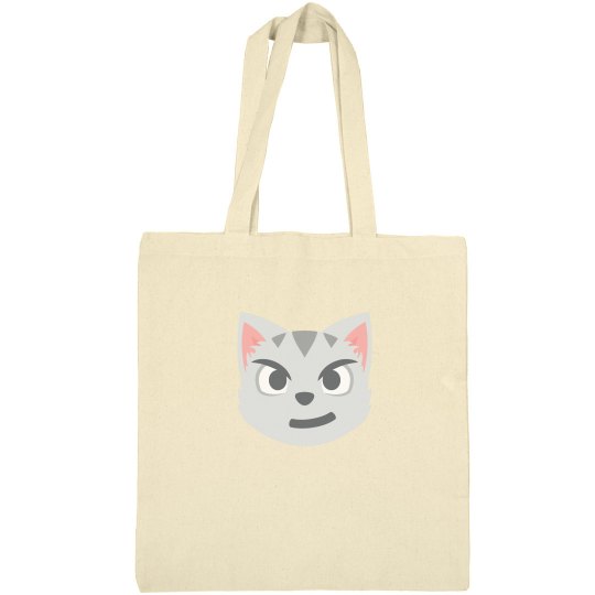 Cat Face with Wry Smile Tote Bag 
