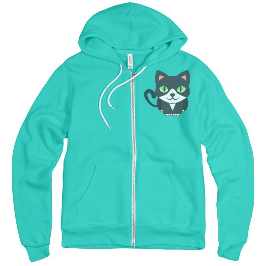 Cat Unisex Canvas Fleece Full Zip Midweight Hoodie 