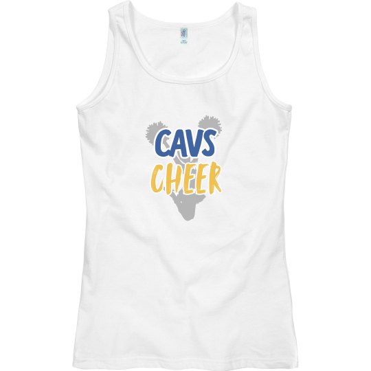 Cavs cheer white basic tank 