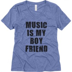 Ladies Relaxed Fit Super Soft Triblend V-Neck Tee