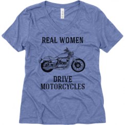 Ladies Relaxed Fit Super Soft Triblend V-Neck Tee