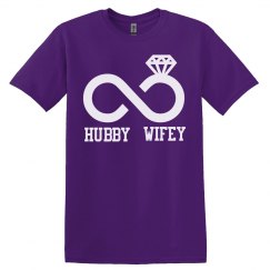 Purple tee w/white verbiage 