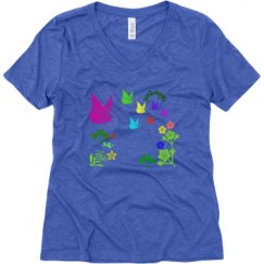 Ladies Relaxed Fit Super Soft Triblend V-Neck Tee