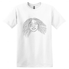 BLK OUTLINE FACE TEE