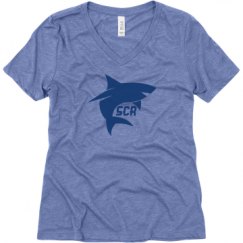 Ladies Relaxed Fit Super Soft Triblend V-Neck Tee