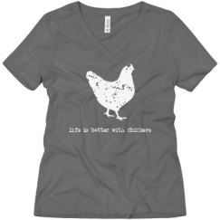 Ladies Relaxed Fit V-Neck Tee