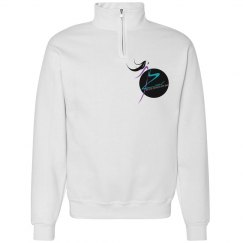 White Cadet Collar Sweat shirt with Side Zeal Logo