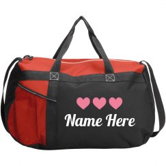 Pink Heart Dance Bag Custom Name