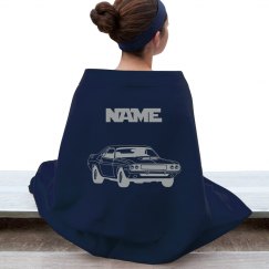 Muscle car personalized blanket