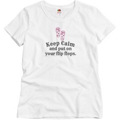 Keep Calm Flip Flops - w grey