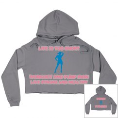 DONDIFITNESS LADIES FIT CROP FLEECE HOODIE SWEATSHIRT