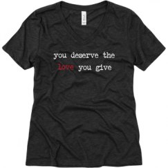 Ladies Relaxed Fit Super Soft Triblend V-Neck Tee