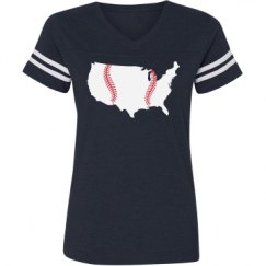 Ladies Relaxed Fit Vintage Sports Tee