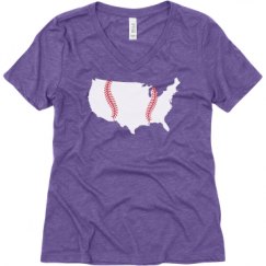 Ladies Relaxed Fit Super Soft Triblend V-Neck Tee