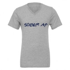 Unisex CVC Jersey V-Neck T-Shirt