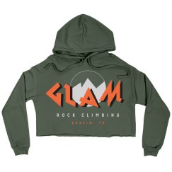 GLAM Cropped Fleece Hoodie Orange