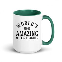 15oz Ceramic Mug with Color Inside