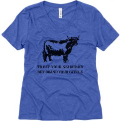 Ladies Relaxed Fit Super Soft Triblend V-Neck Tee