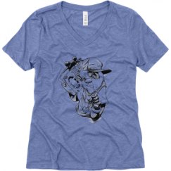 Ladies Relaxed Fit Super Soft Triblend V-Neck Tee