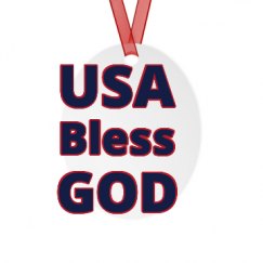 Metal Oval Christmas Ornament